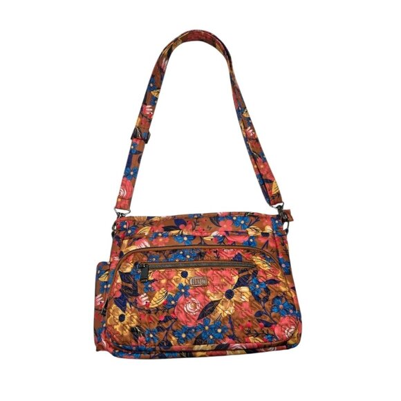 Lug Shimmy SE Crossbody Bag Copper Whimsy Print RFID Protection Zip Closure - Picture 1 of 11